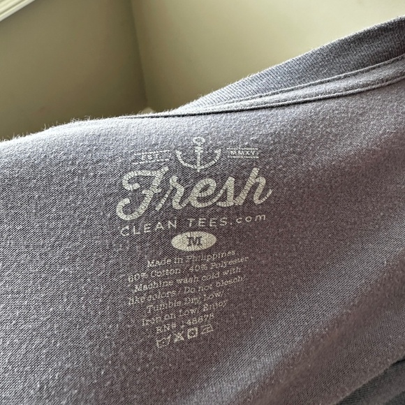 Fresh Clean Tees Medium Grey Henley Men's Short Sleeve Soft Shirt - Picture 3 of 9